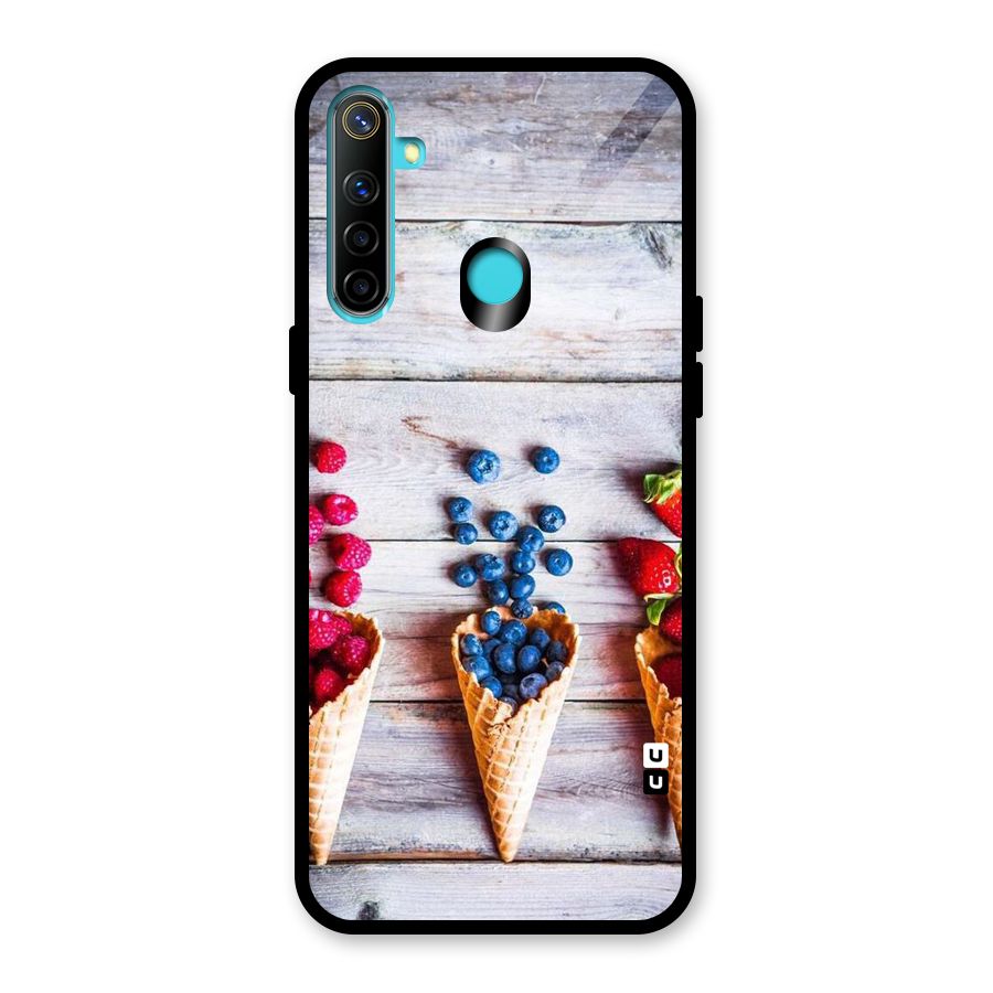 Cone Fruits Design Glass Back Case for Realme 5