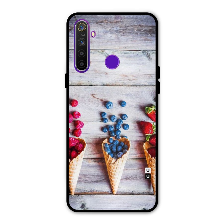 Cone Fruits Design Glass Back Case for Realme 5s