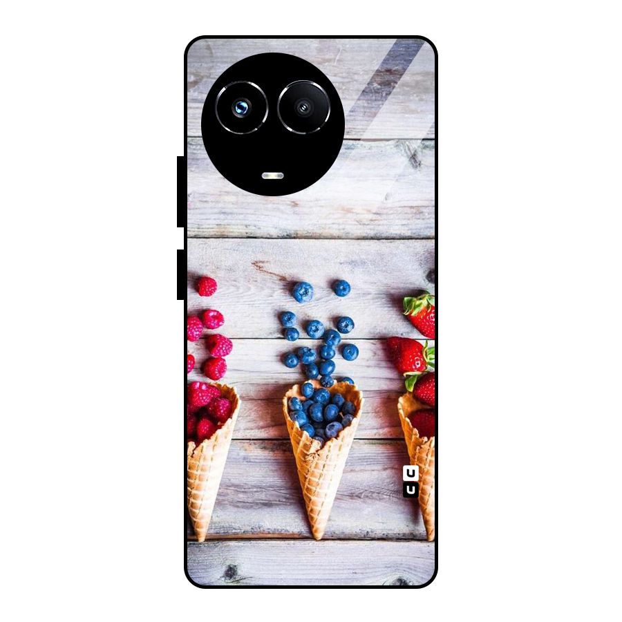 Cone Fruits Design Glass Back Case for Realme Narzo 60X