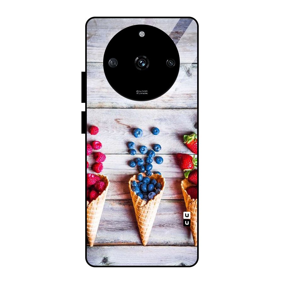 Cone Fruits Design Glass Back Case for Realme Narzo 60 5G