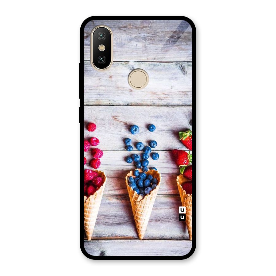 Cone Fruits Design Glass Back Case for Redmi A2