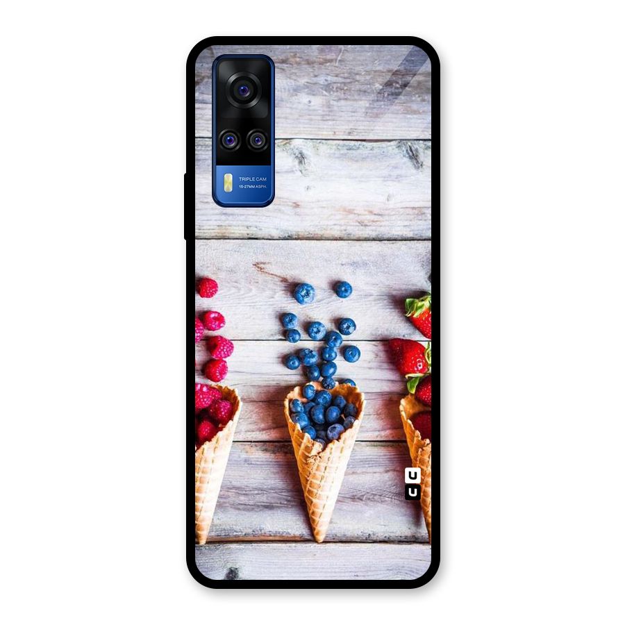 Cone Fruits Design Glass Back Case for Vivo Y31