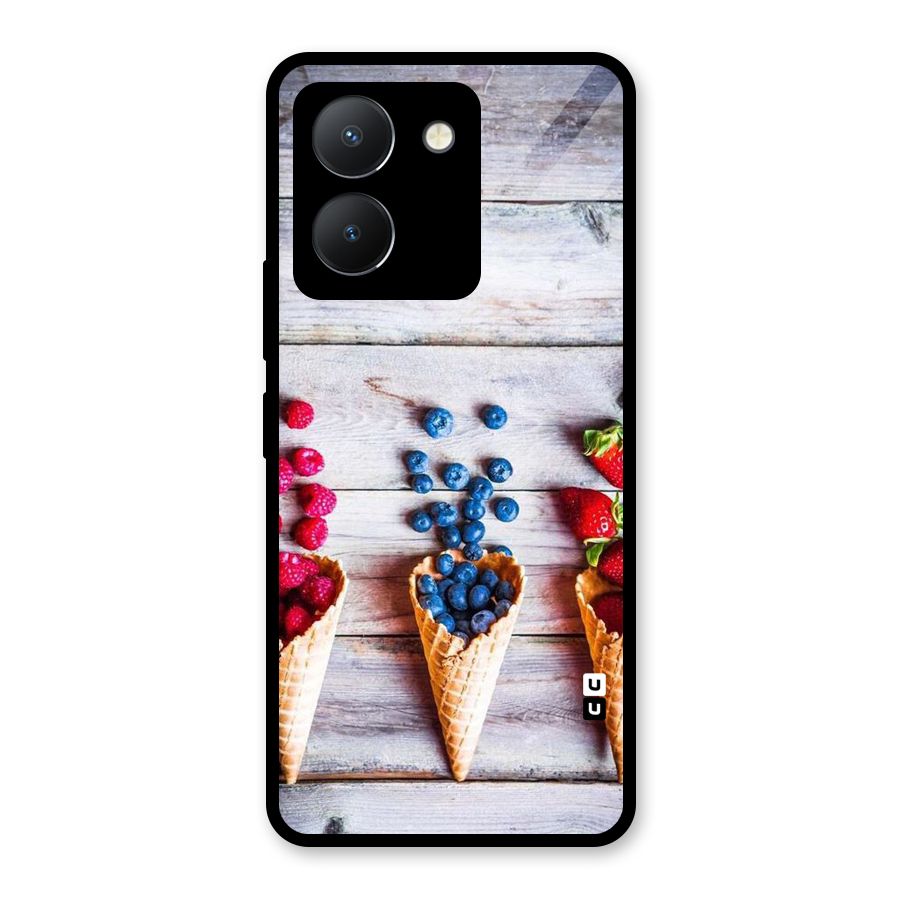 Cone Fruits Design Glass Back Case for Vivo Y36
