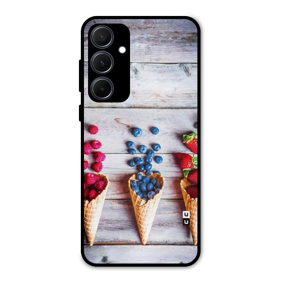 Cone Fruits Design Metal Back Case for Galaxy A35