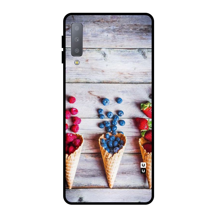 Cone Fruits Design Metal Back Case for Galaxy A7 (2018)