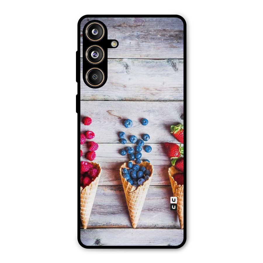 Cone Fruits Design Metal Back Case for Galaxy F55