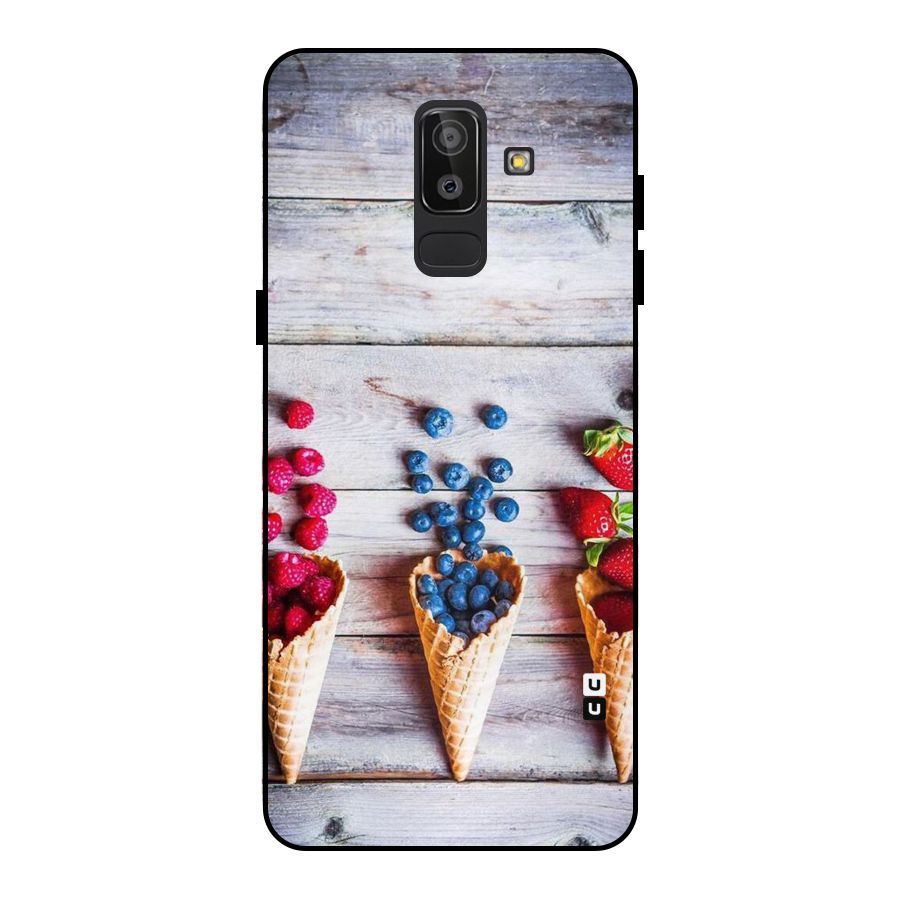 Cone Fruits Design Metal Back Case for Galaxy J8