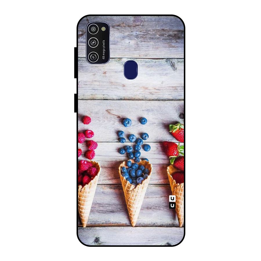 Cone Fruits Design Metal Back Case for Galaxy M21