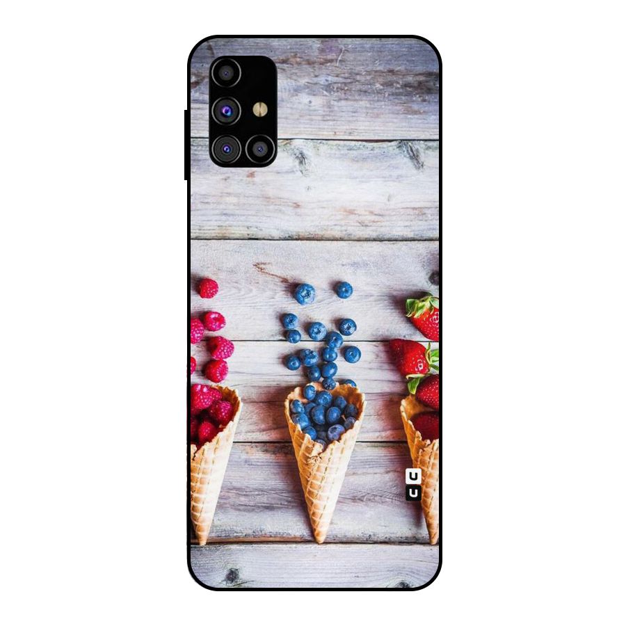 Cone Fruits Design Metal Back Case for Galaxy M31s