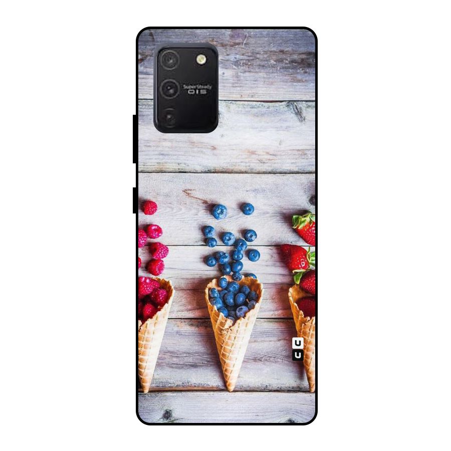 Cone Fruits Design Metal Back Case for Galaxy S10 Lite
