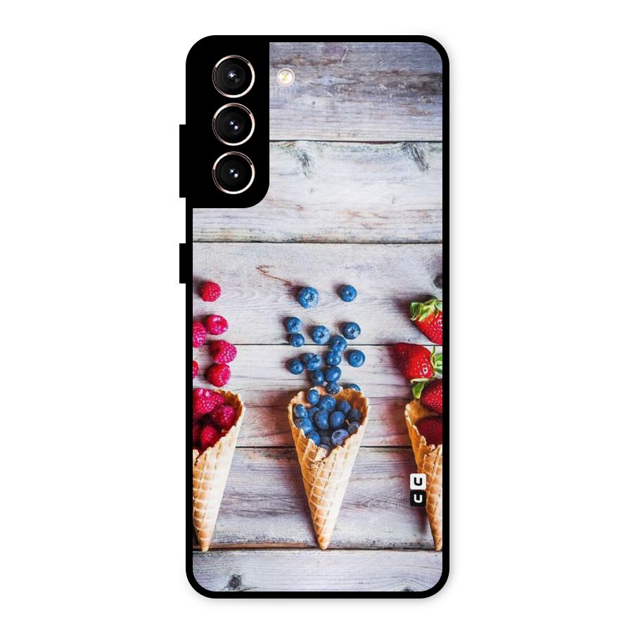 Cone Fruits Design Metal Back Case for Galaxy S21 5G