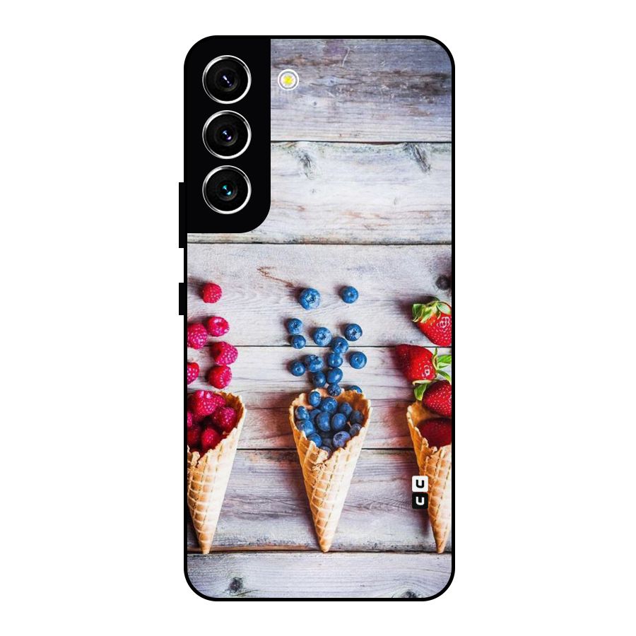 Cone Fruits Design Metal Back Case for Galaxy S22 5G