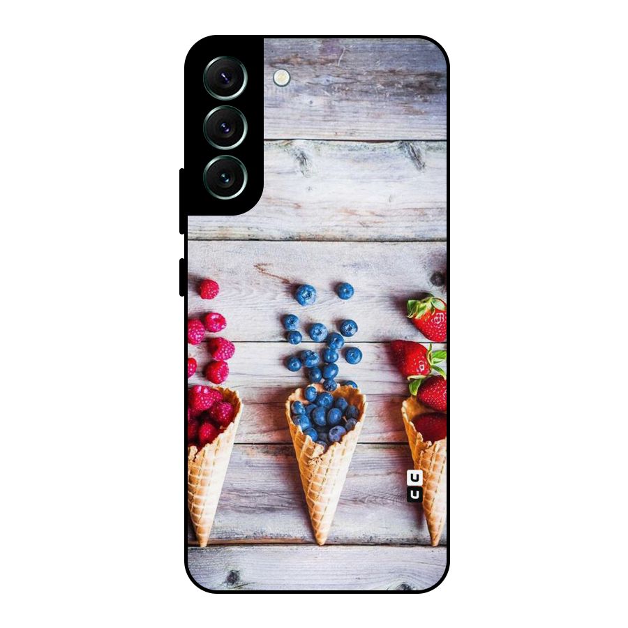 Cone Fruits Design Metal Back Case for Galaxy S22 Plus 5G