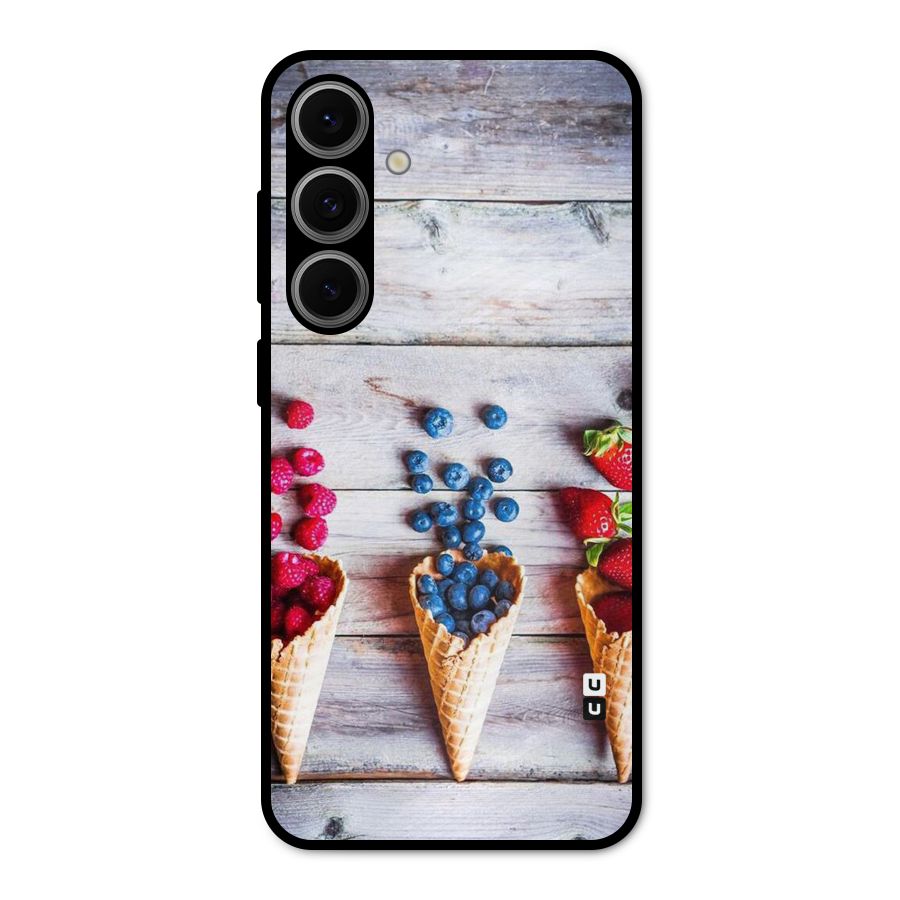 Cone Fruits Design Metal Back Case for Galaxy S24 FE