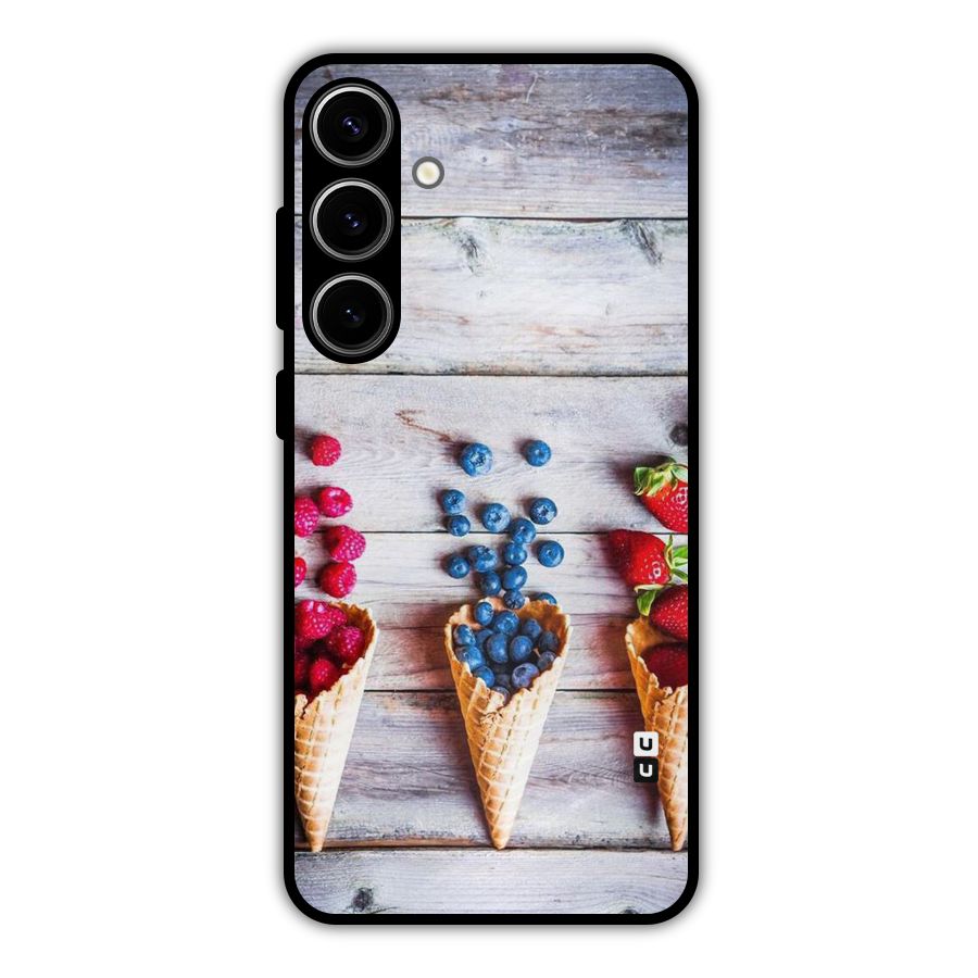 Cone Fruits Design Metal Back Case for Galaxy S24 Plus