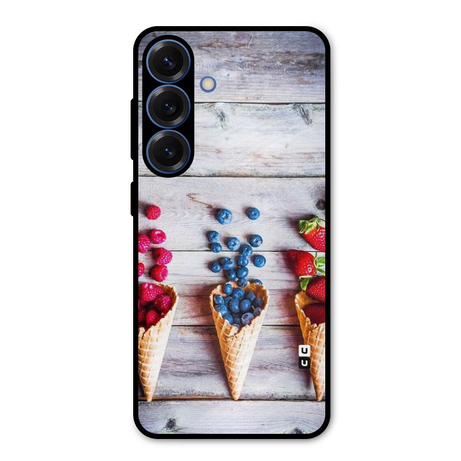 Cone Fruits Design Metal Back Case for Galaxy S25