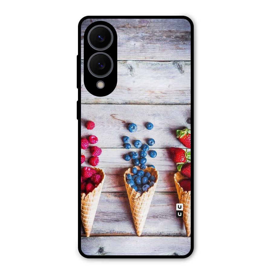 Cone Fruits Design Metal Back Case for Galaxy S25 Edge