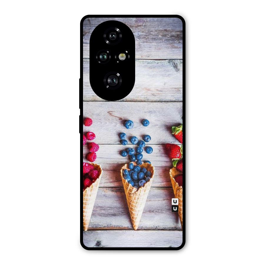 Cone Fruits Design Metal Back Case for Honor 200 Pro