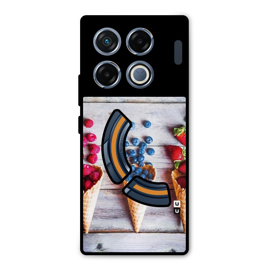 Cone Fruits Design Metal Back Case for Infinix GT 20 Pro
