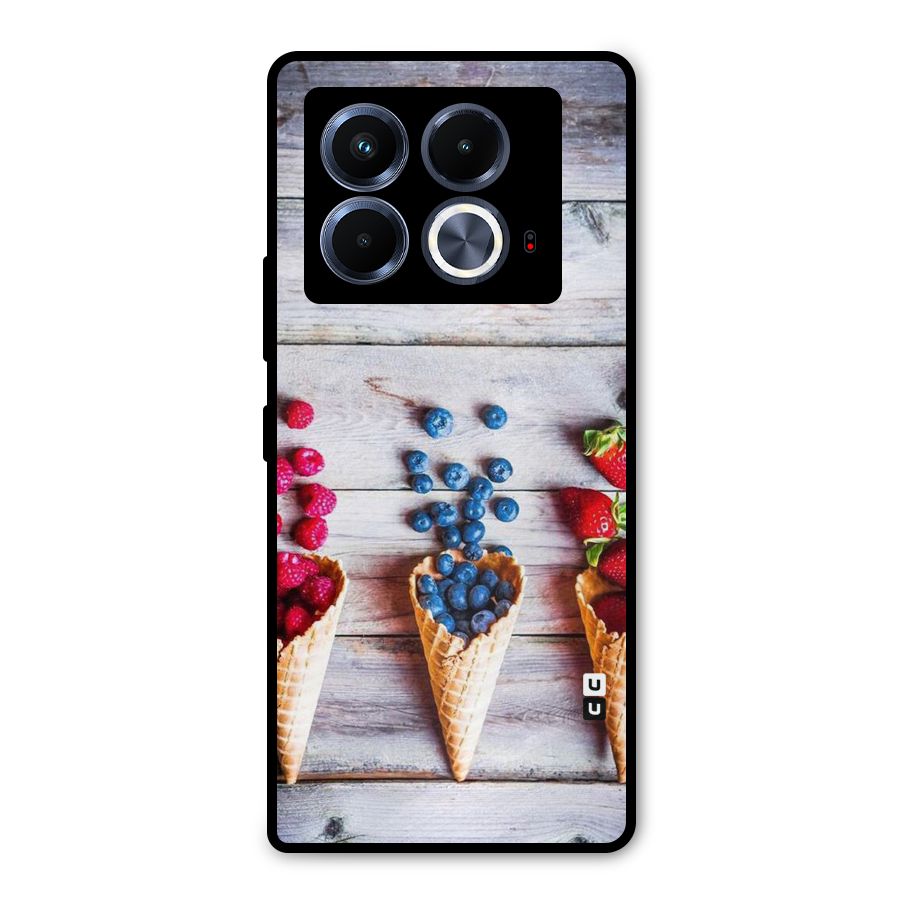Cone Fruits Design Metal Back Case for Infinix Note 40 5G