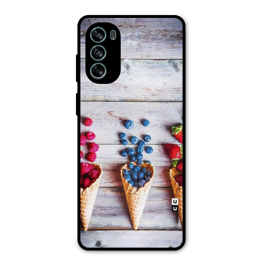 Cone Fruits Design Metal Back Case for Moto G62