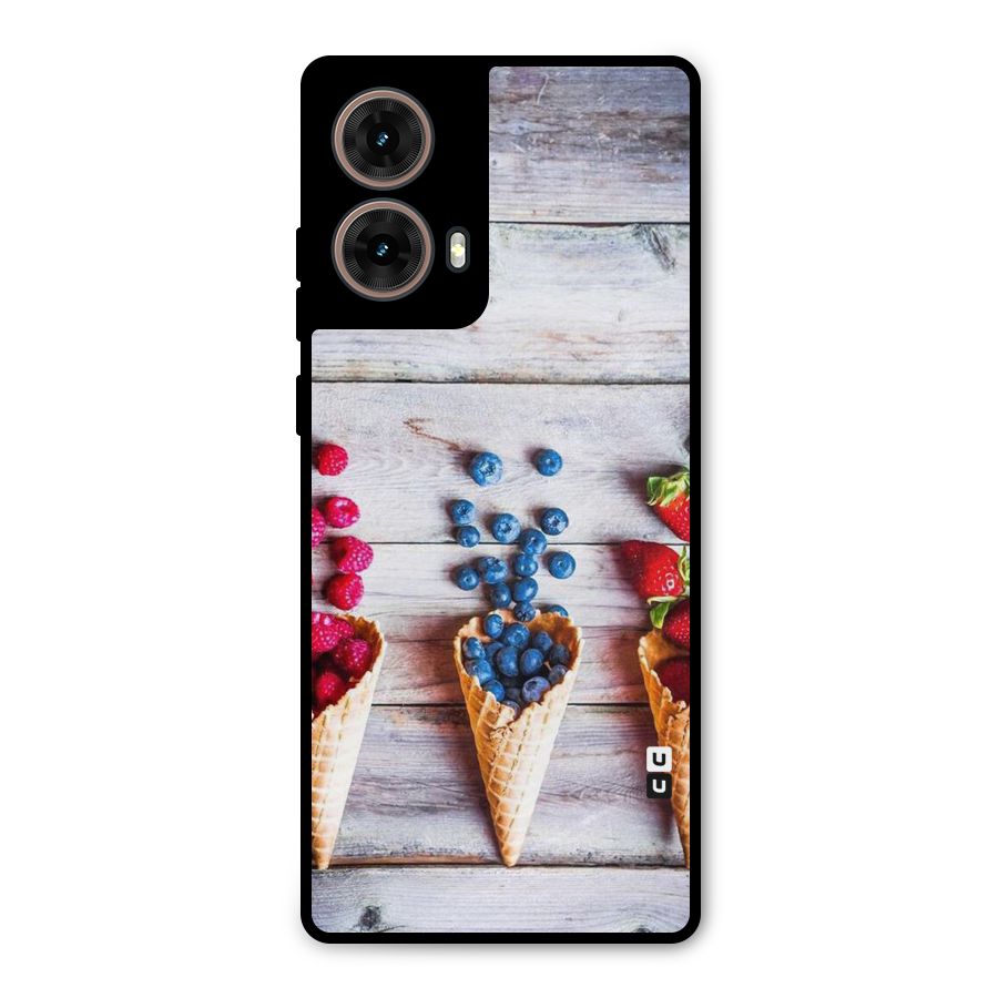 Cone Fruits Design Metal Back Case for Moto G85