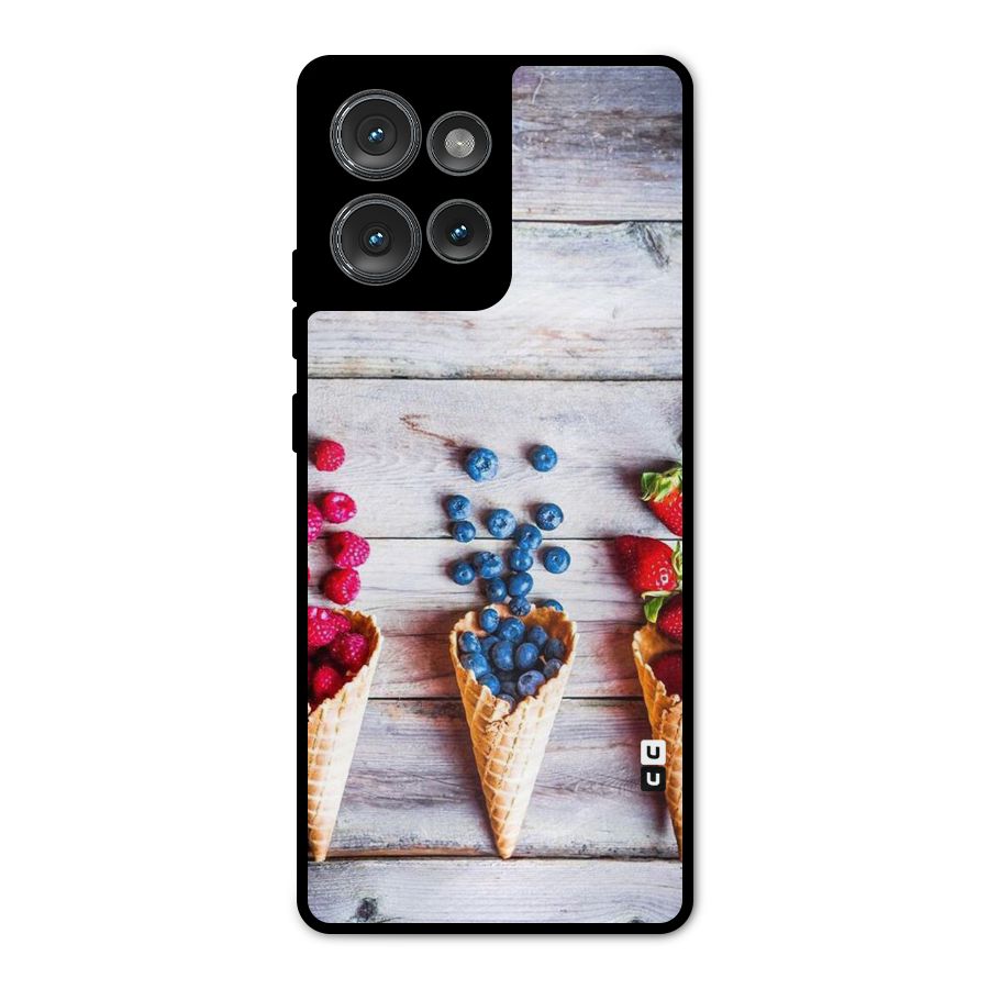 Cone Fruits Design Metal Back Case for Motorola Edge 50