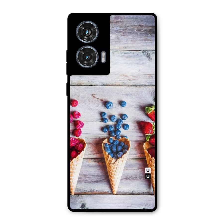 Cone Fruits Design Metal Back Case for Motorola Edge 50 Fusion