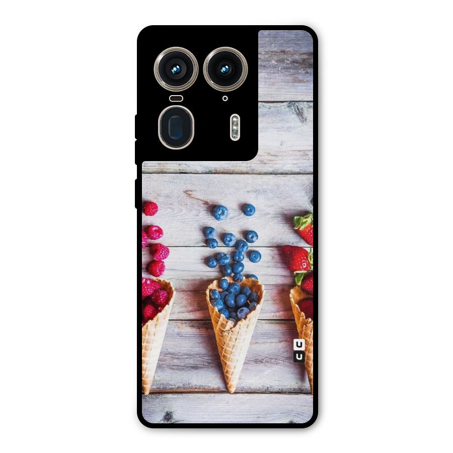 Cone Fruits Design Metal Back Case for Motorola Edge 50 Ultra