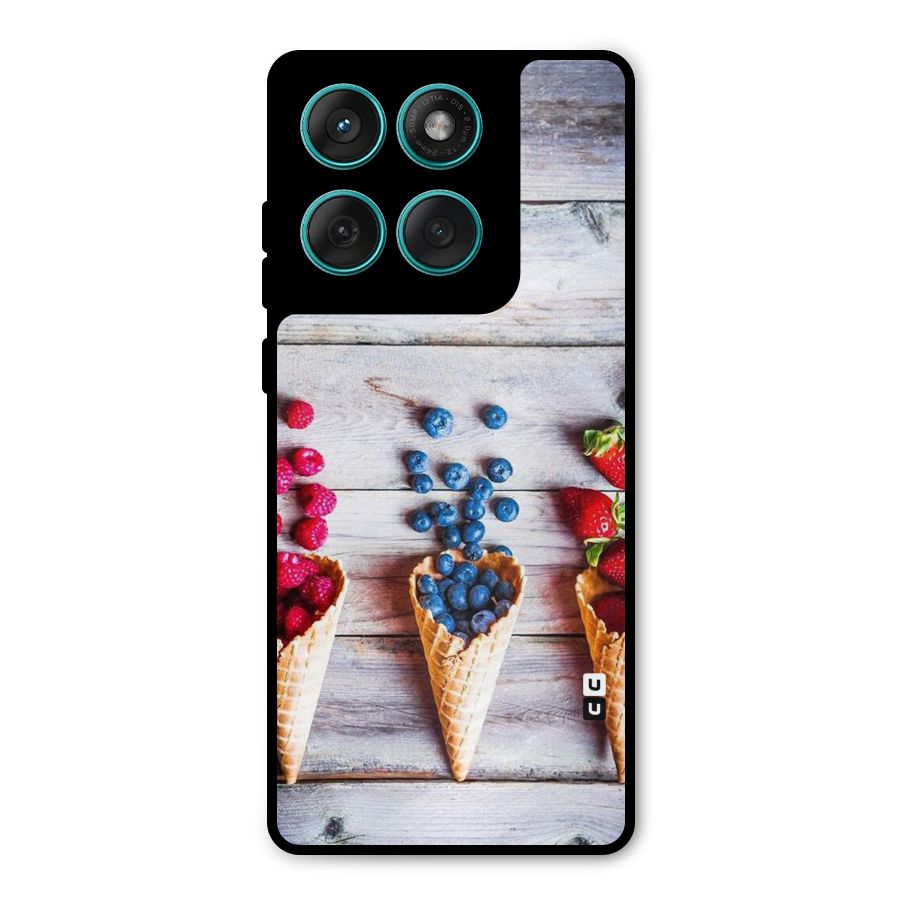 Cone Fruits Design Metal Back Case for Motorola Edge 60 Fusion