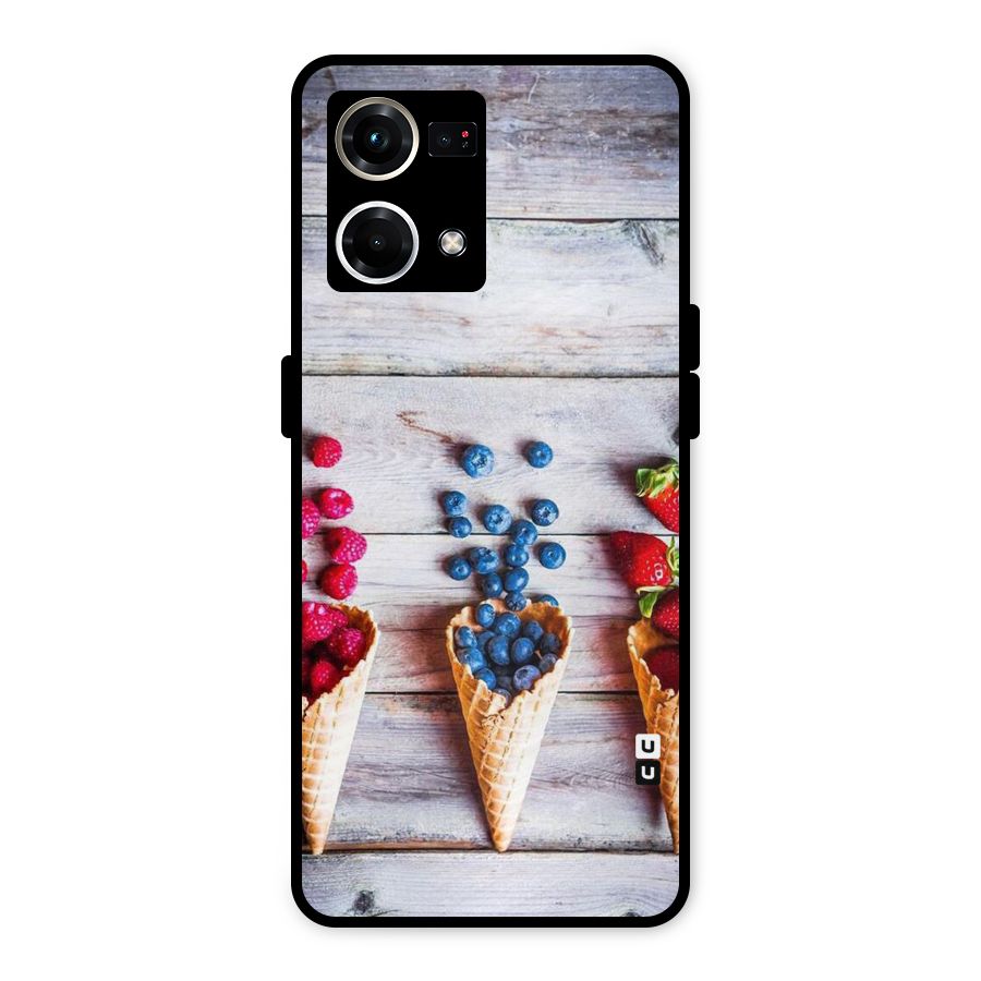 Cone Fruits Design Metal Back Case for Oppo F21 Pro 4G