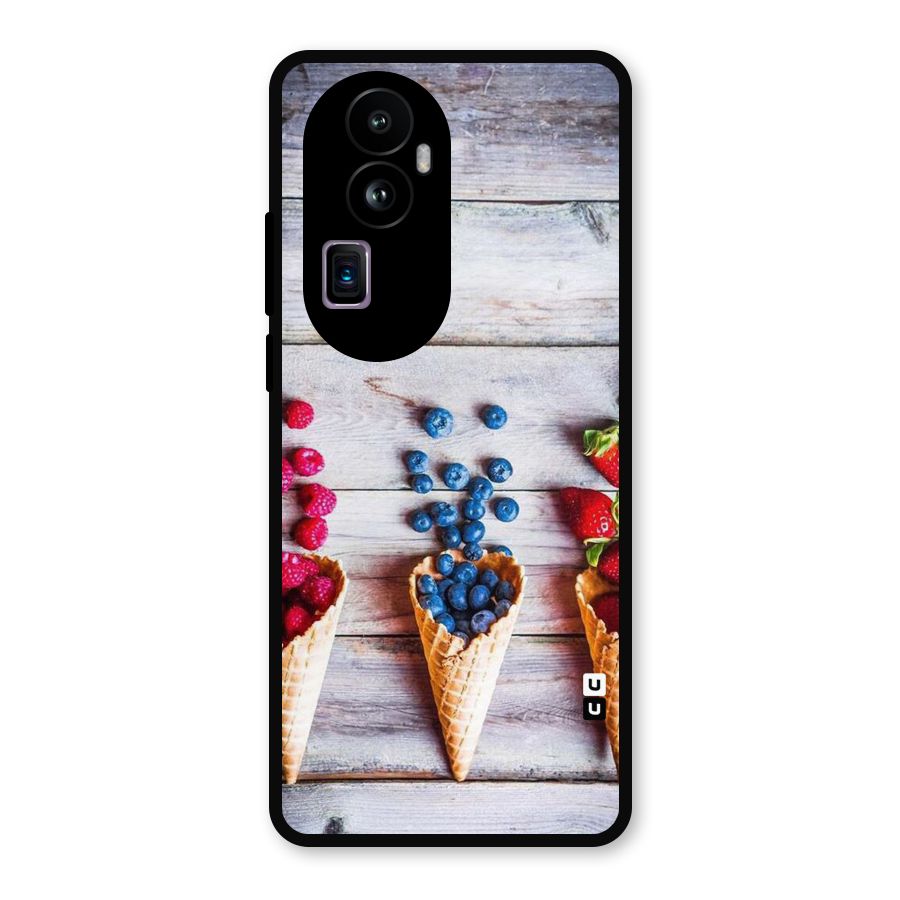 Cone Fruits Design Metal Back Case for Oppo Reno10 Pro Plus