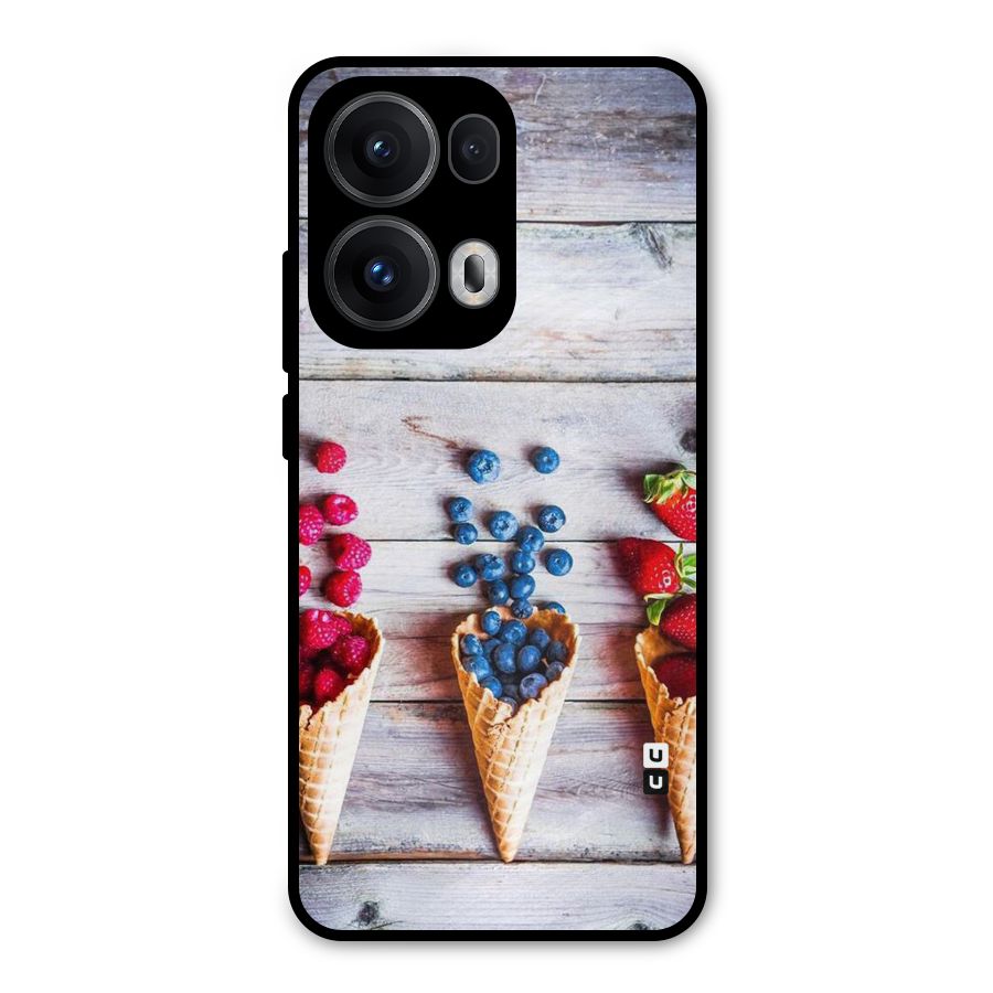Cone Fruits Design Metal Back Case for Oppo Reno13 Pro