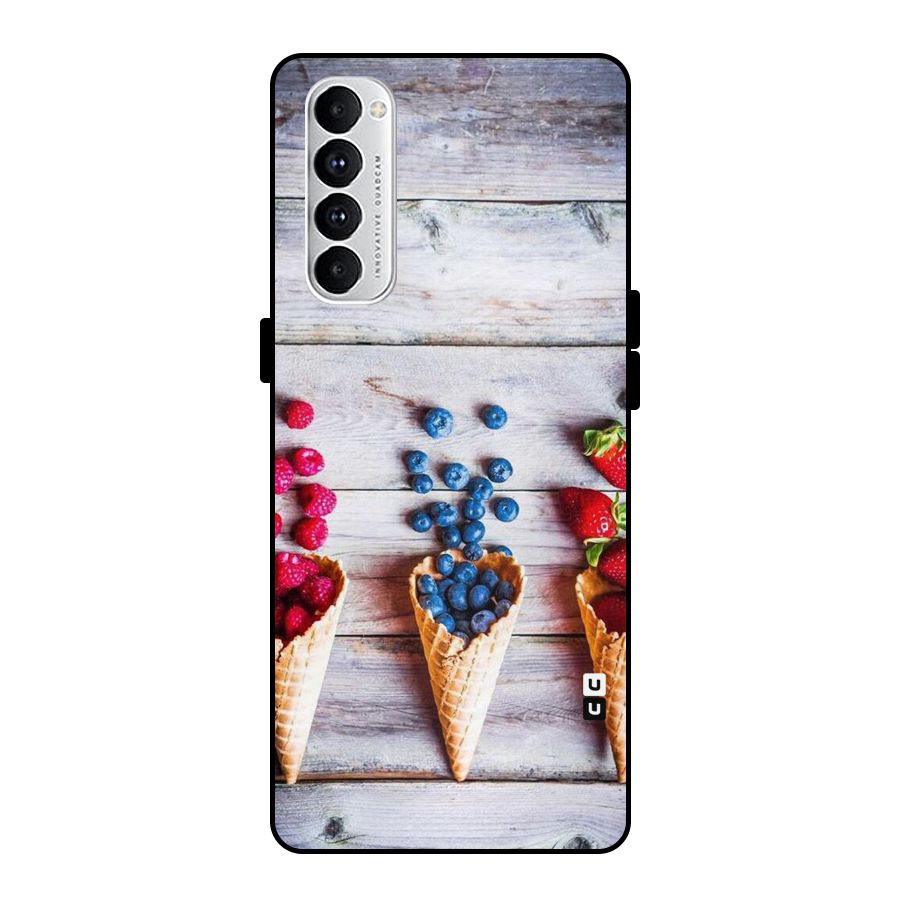 Cone Fruits Design Metal Back Case for Oppo Reno4 Pro