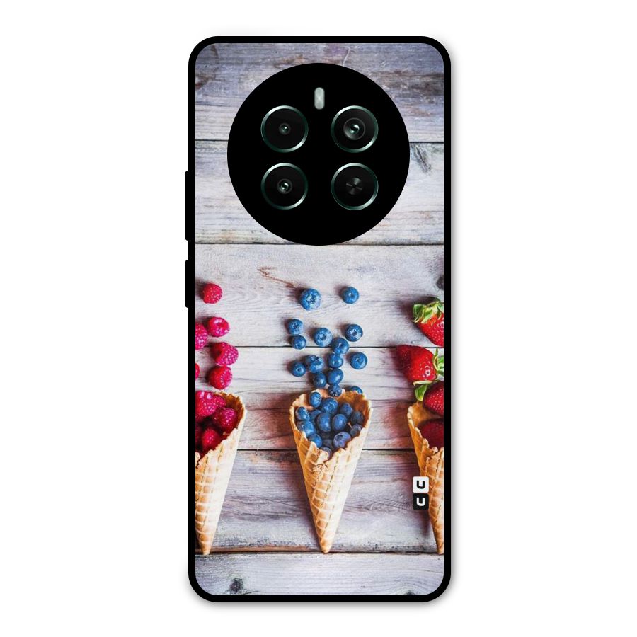 Cone Fruits Design Metal Back Case for Realme 12 Pro Plus