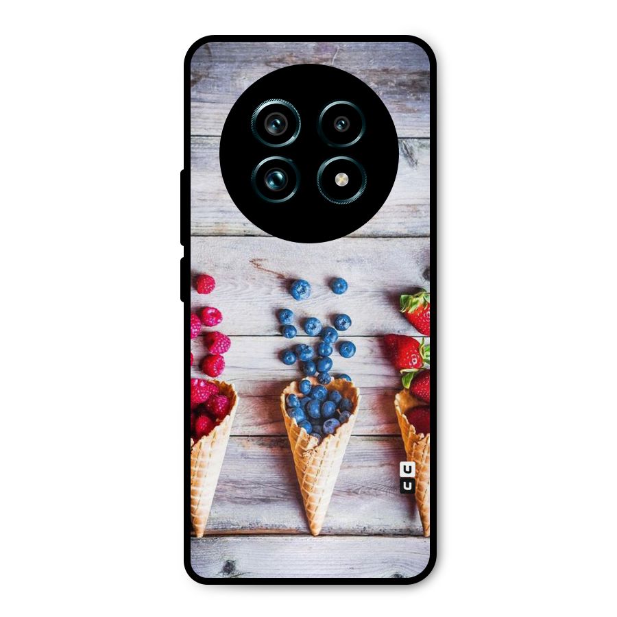 Cone Fruits Design Metal Back Case for Realme 13 Pro Plus
