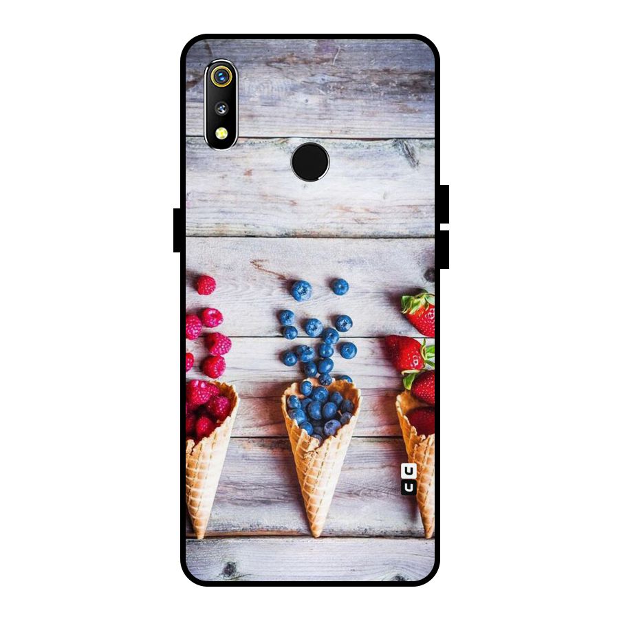 Cone Fruits Design Metal Back Case for Realme 3i