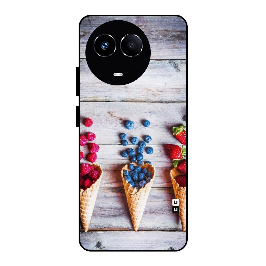 Cone Fruits Design Metal Back Case for Realme Narzo 60X