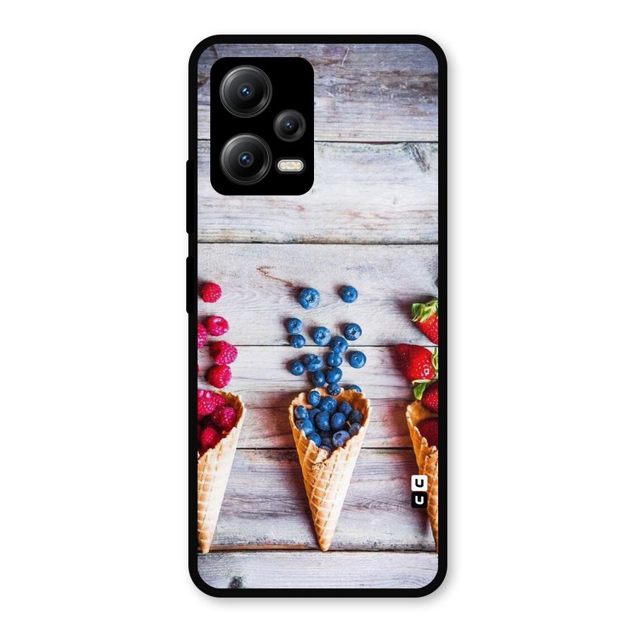 Cone Fruits Design Metal Back Case for Redmi Note 12 5G