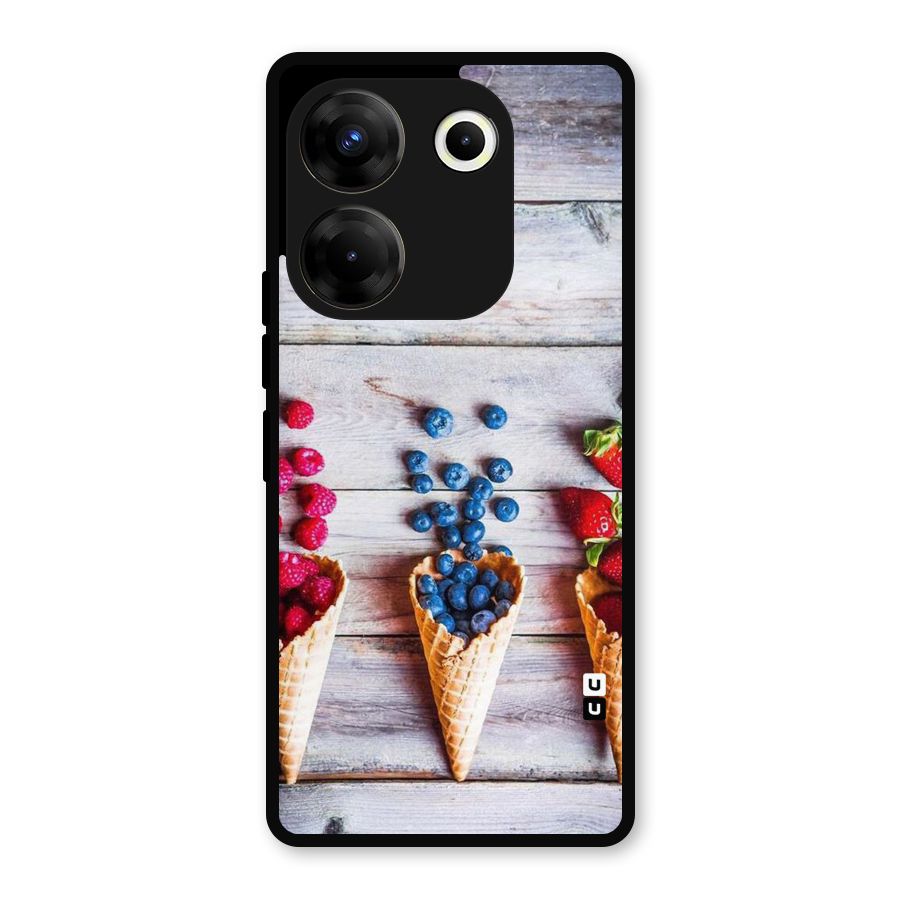 Cone Fruits Design Metal Back Case for Tecno Camon 20