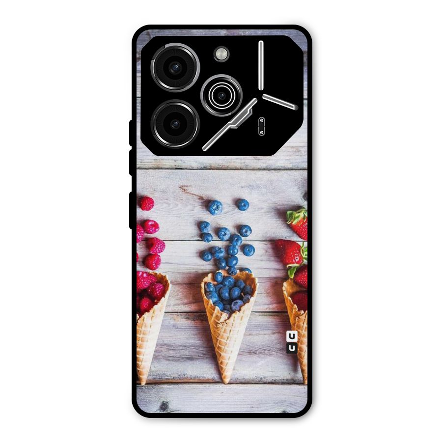 Cone Fruits Design Metal Back Case for Tecno Pova 6 Pro