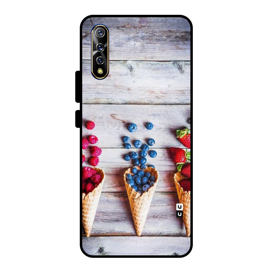 Cone Fruits Design Metal Back Case for Vivo S1