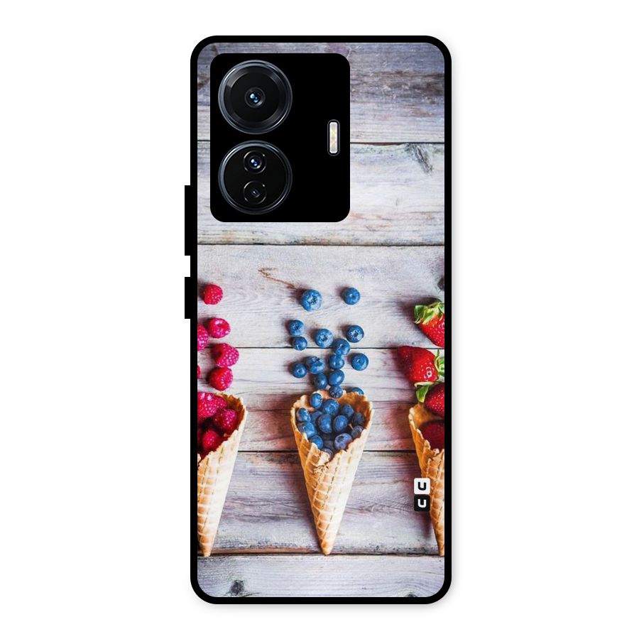 Cone Fruits Design Metal Back Case for Vivo T1 Pro