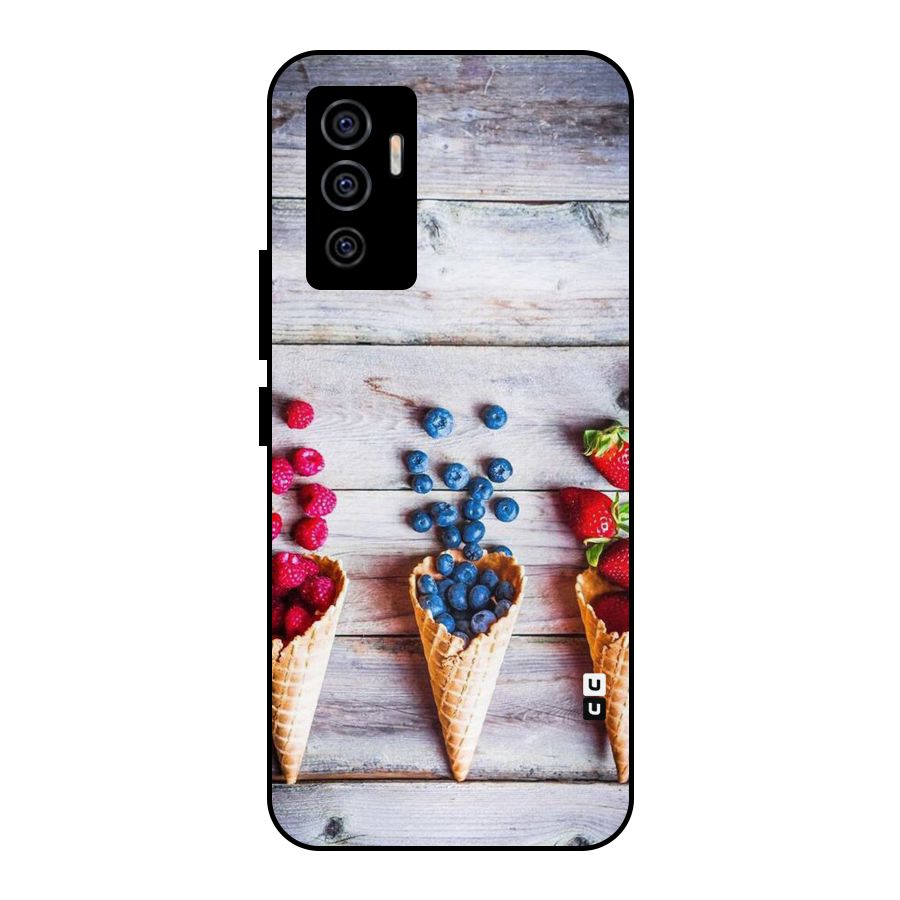 Cone Fruits Design Metal Back Case for Vivo V23e