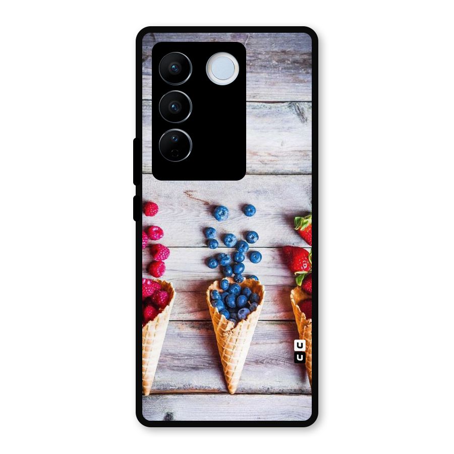 Cone Fruits Design Metal Back Case for Vivo V27