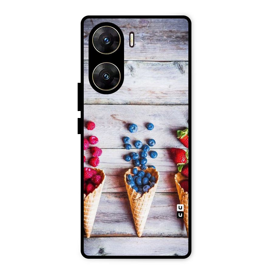 Cone Fruits Design Metal Back Case for Vivo V29e