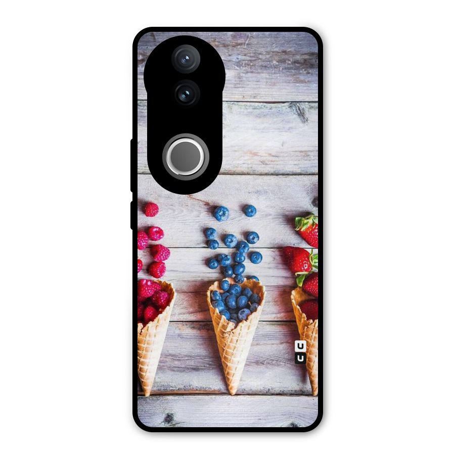 Cone Fruits Design Metal Back Case for Vivo V50e