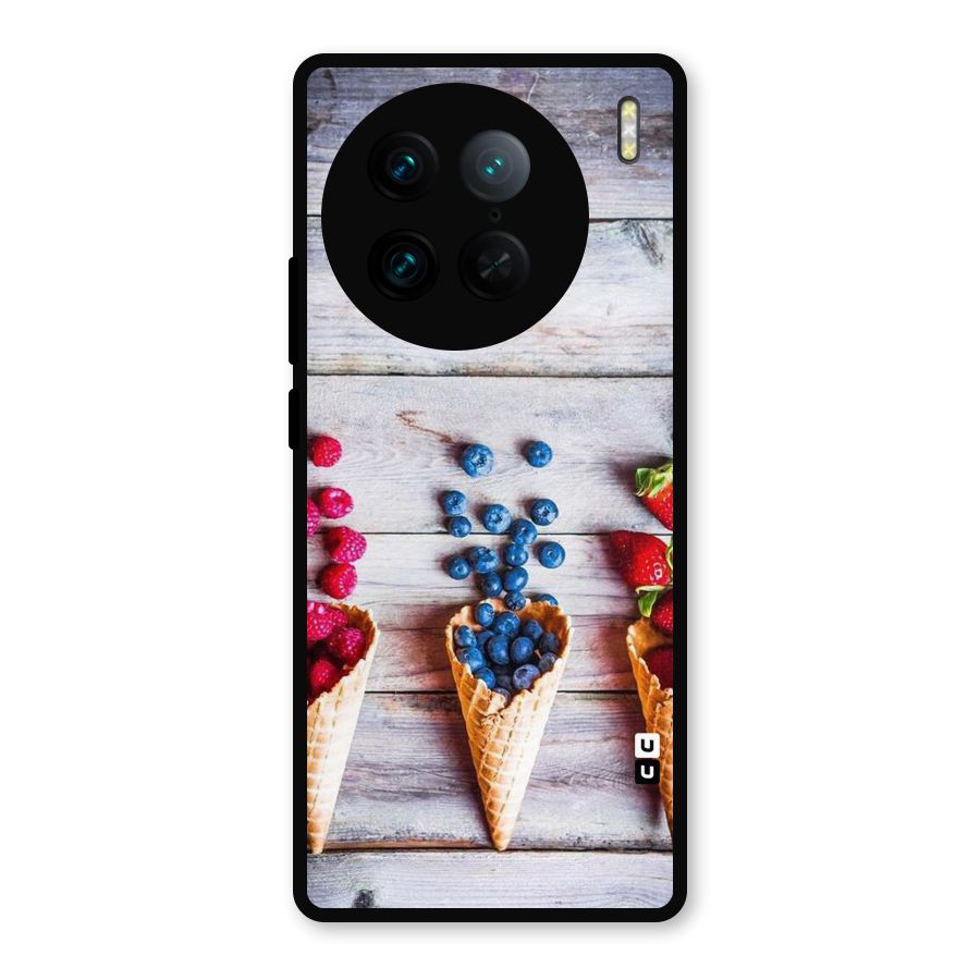 Cone Fruits Design Metal Back Case for Vivo X90 Pro