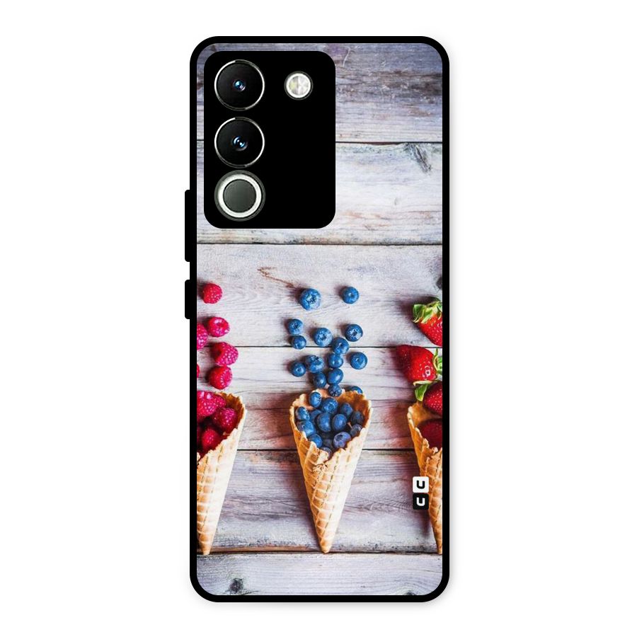 Cone Fruits Design Metal Back Case for Vivo Y200