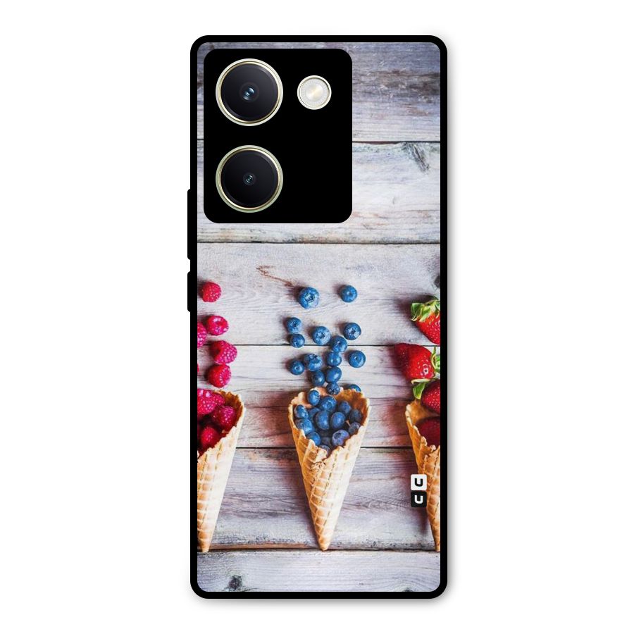 Cone Fruits Design Metal Back Case for Vivo Y200 Pro
